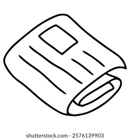 folded newspaper hand drawn doodle outline icon