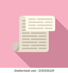 Folded newspaper icon flat vector. Web page. Event media