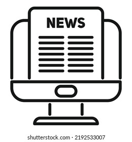 Folded newspaper icon outline vector. Web page. Event media