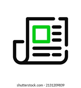 Folded newspaper icon. Pixel perfect, editable stroke