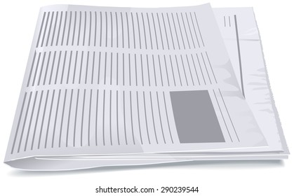 Folded newspaper tabloid. Isolated illustration in vector format