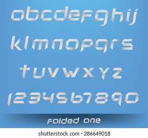 Folded one, Custom vector font. 
