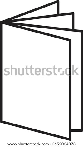 Folded open book icon symbolizing minimal style reading document or simple novel with transparent background