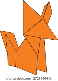 Ilustração plana dobrada do origami
