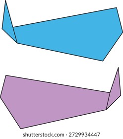Ilustração plana dobrada do origami
