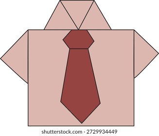 Ilustração plana dobrada do origami