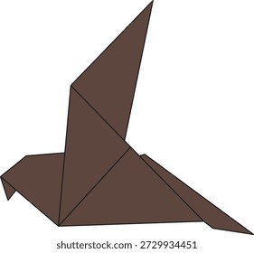 Ilustração plana dobrada do origami