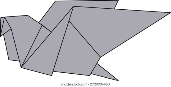 Ilustração plana dobrada do origami
