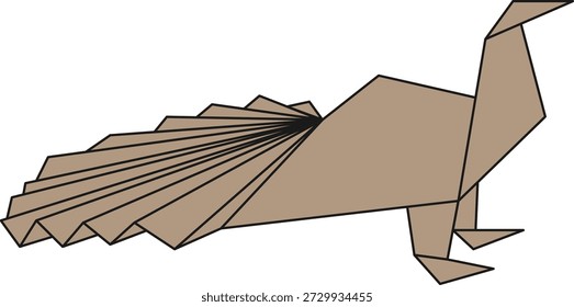 Ilustração plana dobrada do origami