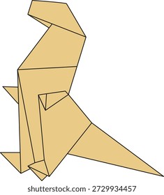 Ilustração plana dobrada do origami