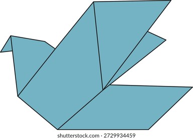 Ilustração plana dobrada do origami