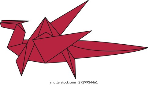 Ilustração plana dobrada do origami