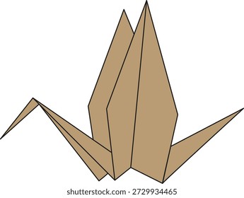 Ilustração plana dobrada do origami