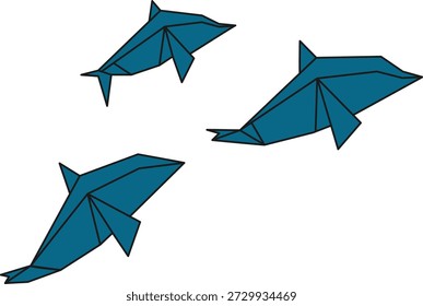 Ilustração plana dobrada do origami