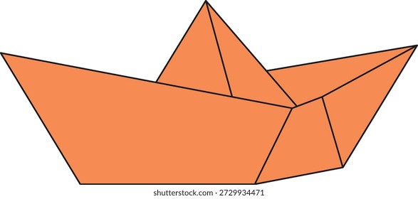 Ilustração plana dobrada do origami