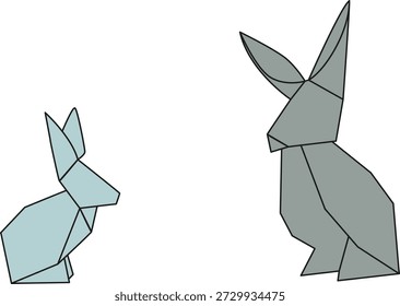 Ilustração plana dobrada do origami