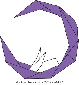 Ilustração plana dobrada do origami