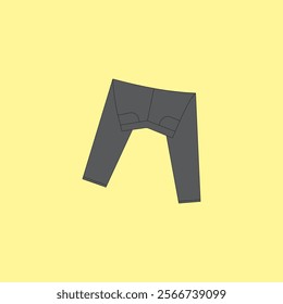 Folded pants vector illustration on yellow background