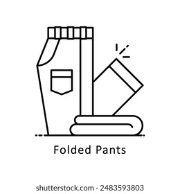 Folded Pants vector outline Design illustration. Symbol on White background EPS 10 File