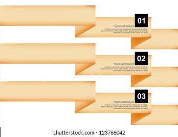 Folded Paper, Abstract Background Vector Illustration on White