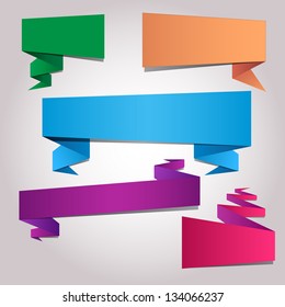 Folded paper blank colorful sticker templates