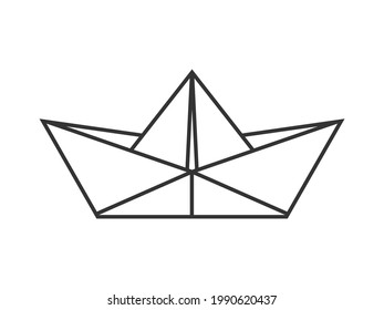 Folded paper boat icon. Vector illustration. Eps 10.