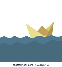 folded paper boat on the water

