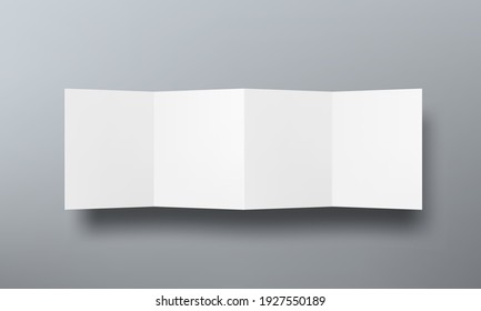 Folded Paper Brochure Mock Up Top View. EPS10 Vector