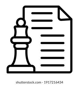 Folded paper with chess piece, project strategy icon