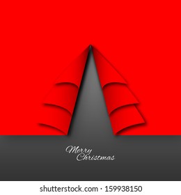 Folded paper christmas tree shape