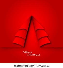 Folded paper christmas tree shape