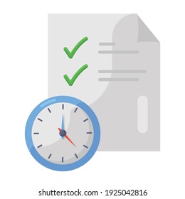 
Folded paper with clock symbolizing project deadline icon