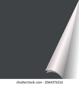 folded paper corner vector on gray background and silver gradient corner for social media post banner or advertising poster.