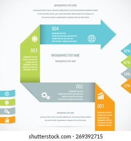 Folded Paper Design Infographic Background. EPS 10 vector.