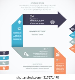 Folded Paper Design Infographic Background. EPS 10 vector.