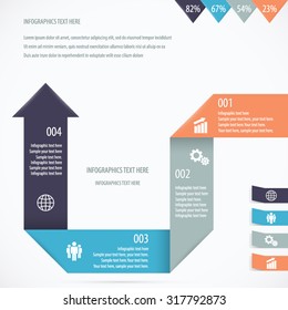 Folded Paper Design Infographic Background. EPS 10 vector.