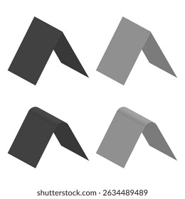 Figura de papel doblado. Forma de Vector de origami. Concepto de curva de ángulo. Detalle de giro gráfico.