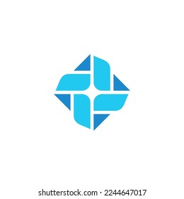 folded paper flowers logo design vector sign