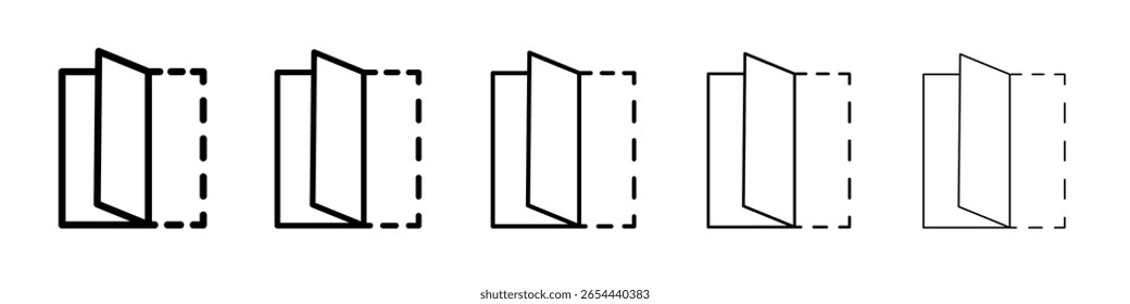 Folded Paper Icon flat illustration set logo