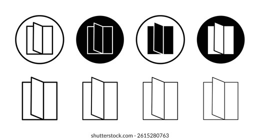 Folded Paper Icon Flat simple outline set