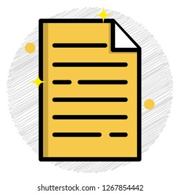 folded paper icon illustration with scribble background,perfect concept