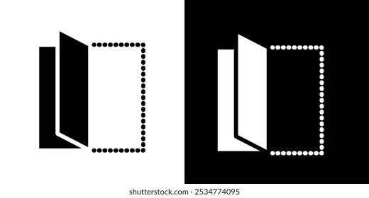 Logotipo lineal del icono de papel plegado aislado