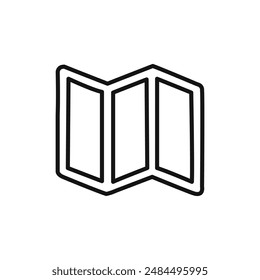 Folded Paper Icon linear vector graphics sign
