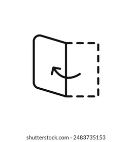 Folded Paper Icon outline collection in black
