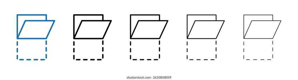 Folded Paper Icon Outline vector logo for web ui