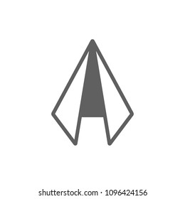 Folded paper icon vector in trendy flat style isolated on white background