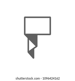Folded paper icon vector in trendy flat style isolated on white background