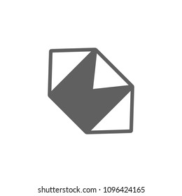 Folded paper icon vector in trendy flat style isolated on white background
