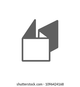 Folded paper icon vector in trendy flat style isolated on white background