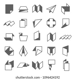 Folded paper icon vector in trendy flat style isolated on white background